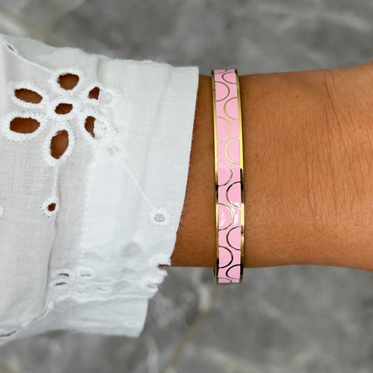 Bracelet Jonc Design Rose - Demi Cercle
