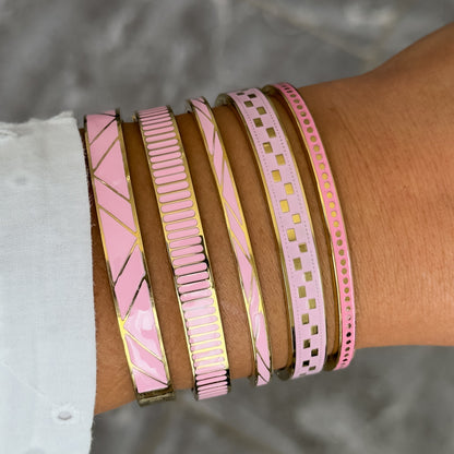 Bracelet Jonc Design Rose - Ronds Fin