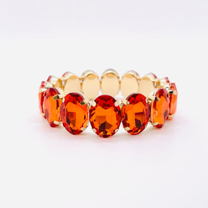 Bracelet Maxi Strass ovale orange