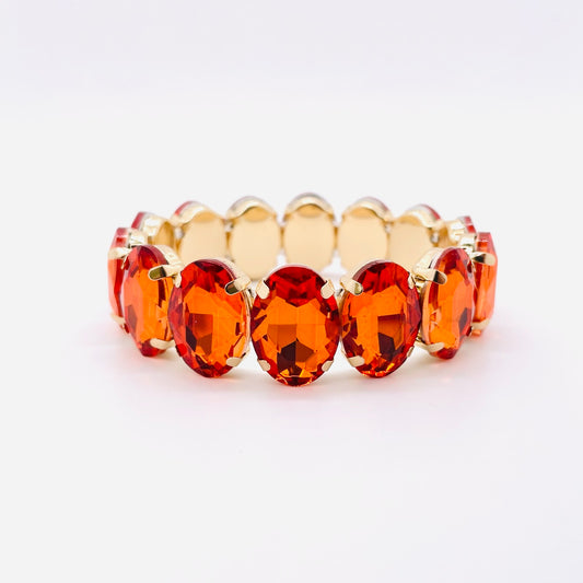 Bracelet Maxi Strass ovale orange