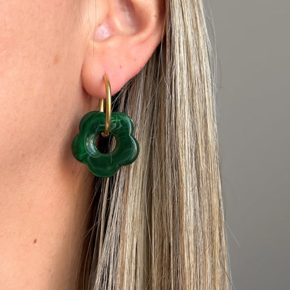 Boucles d'oreilles Denise Vert