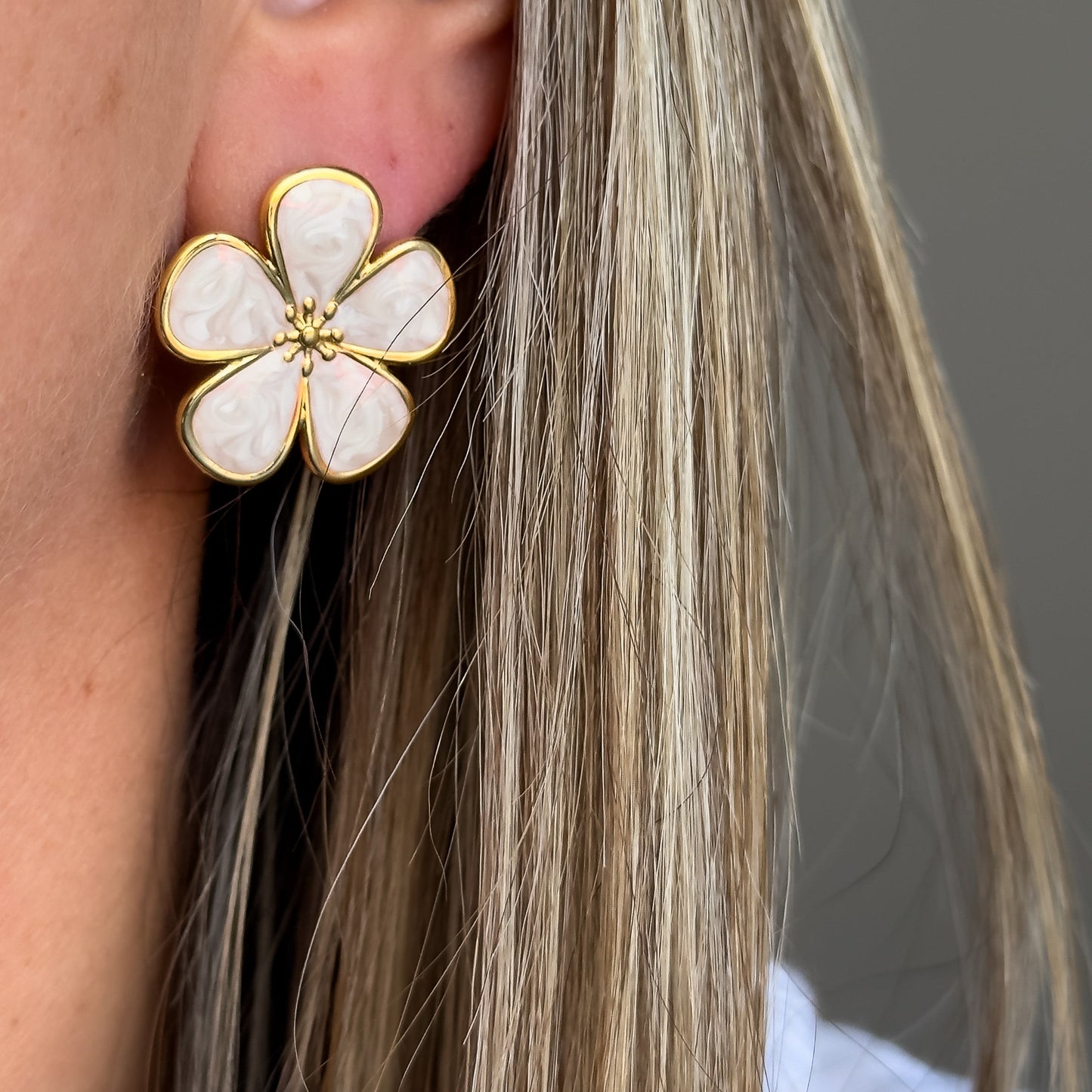 Boucles d'oreilles Janna Blanc