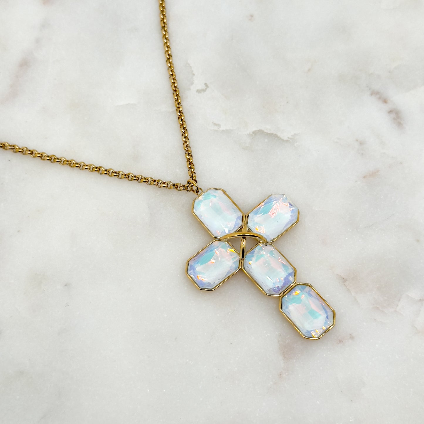 Collier Aurora Blanc Opalescent