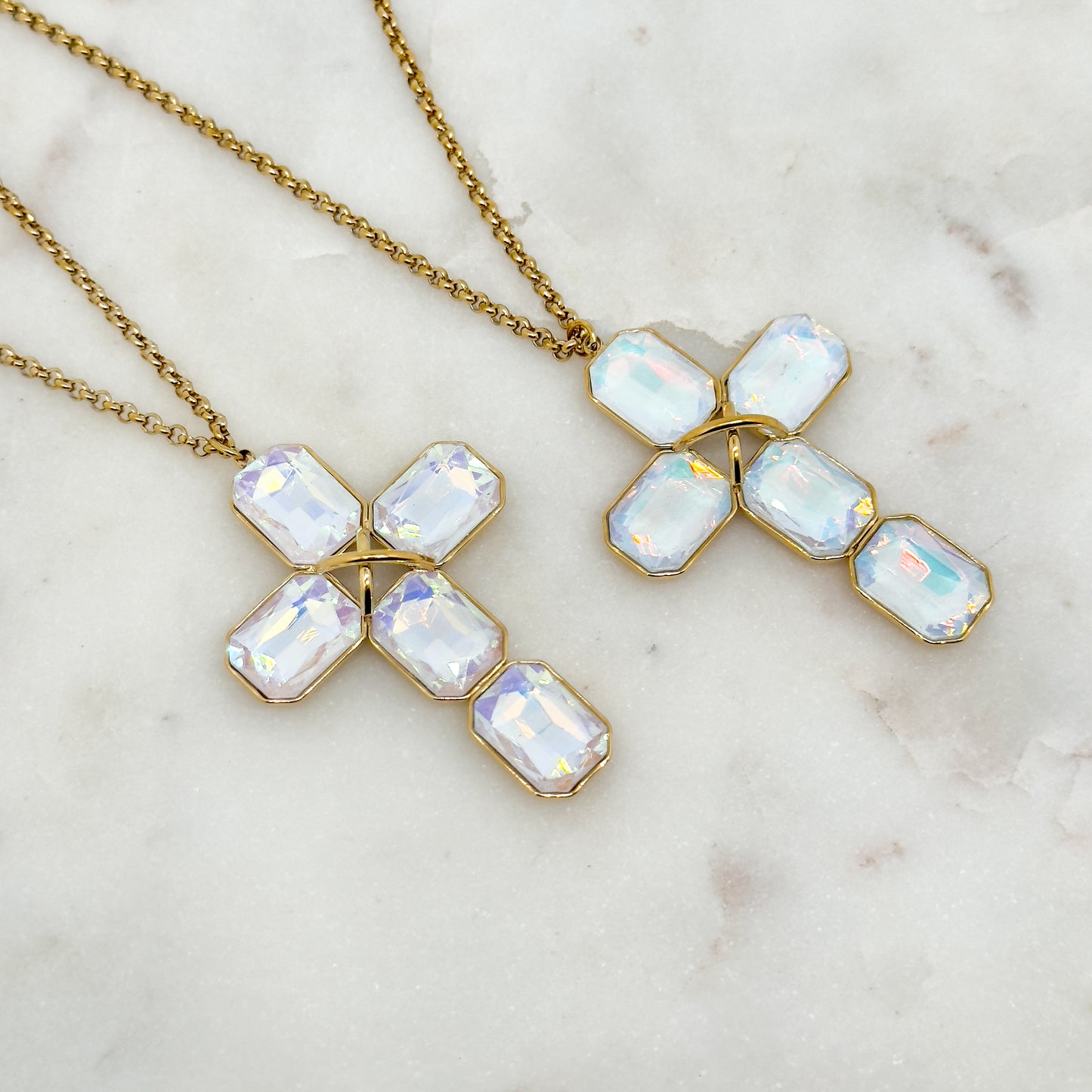 Collier Aurora Blanc Opalescent