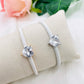 Bracelet jonc Coeur blanc
