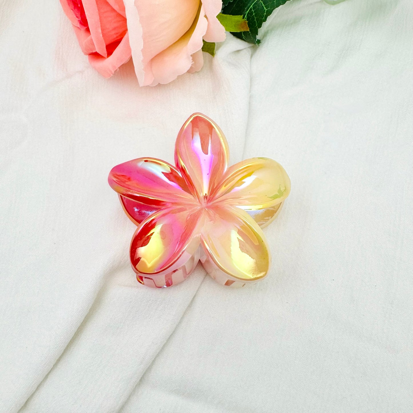 Pince à cheveux Fleur holographique
