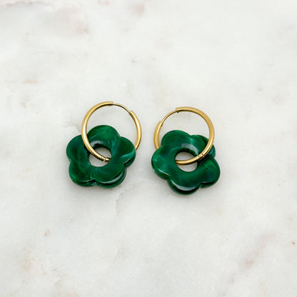 Boucles d'oreilles Denise Vert