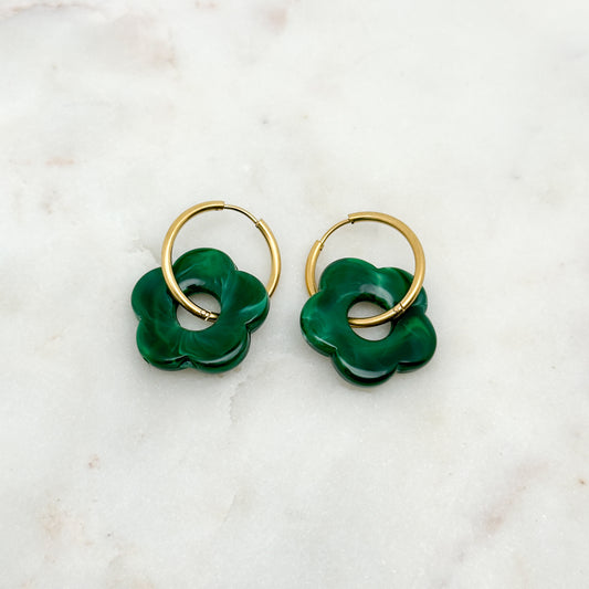 Boucles d'oreilles Denise Vert