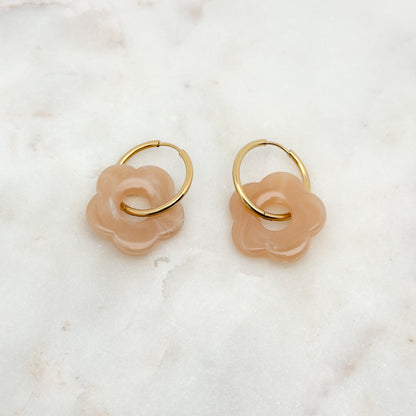 Boucles d'oreilles Denise Beige
