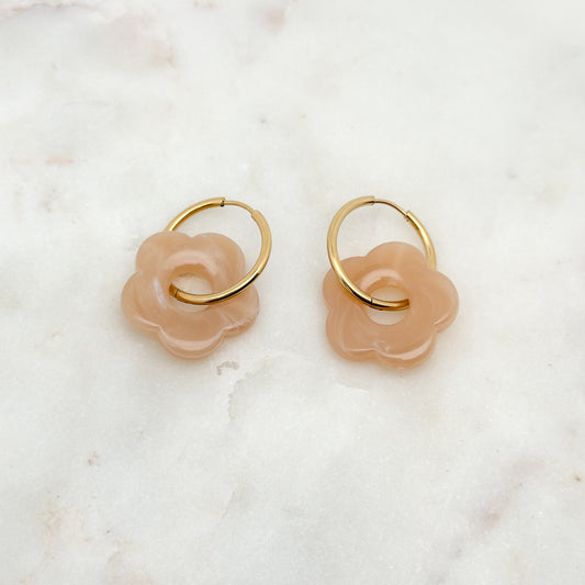 Boucles d'oreilles Denise Beige