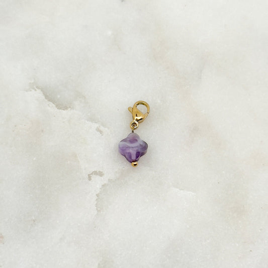 Charm Trèfle Violet Améthyste