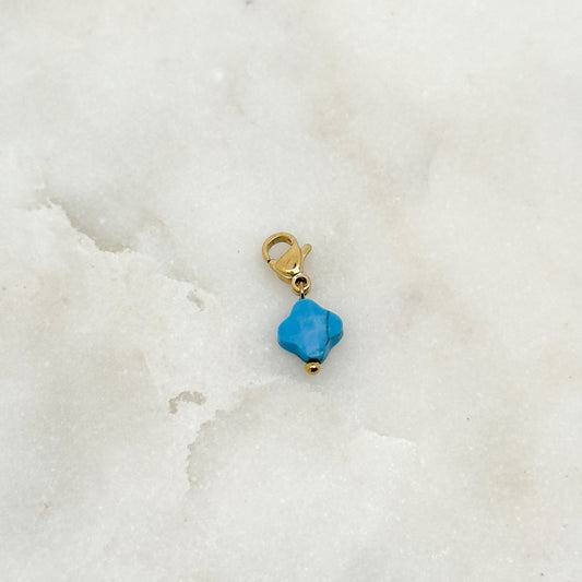 Charm Trèfle bleu Turquoise