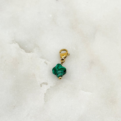 Charm Trèfle Vert Malachite