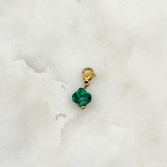 Charm Trèfle Vert Malachite