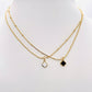 Collier Trèfle recto verso Charlie noir/blanc
