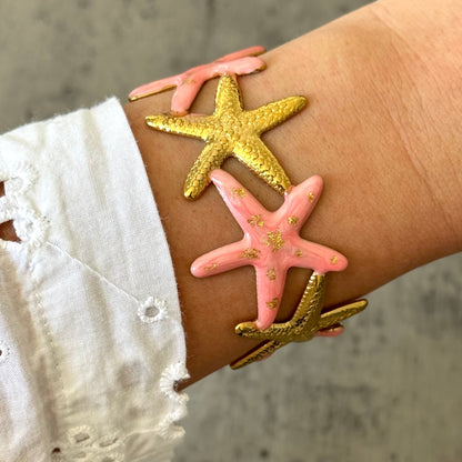 Bracelet Jonc étoile de mer rose