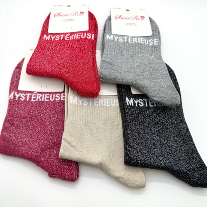 Chaussettes à Paillettes à Message " Mystérieuse "