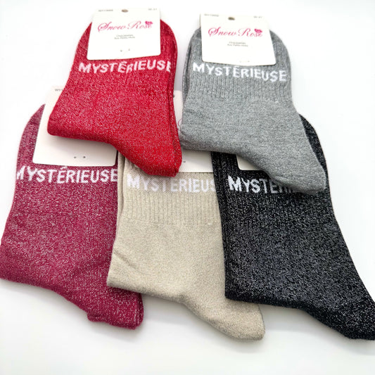 Chaussettes à Paillettes à Message " Mystérieuse "