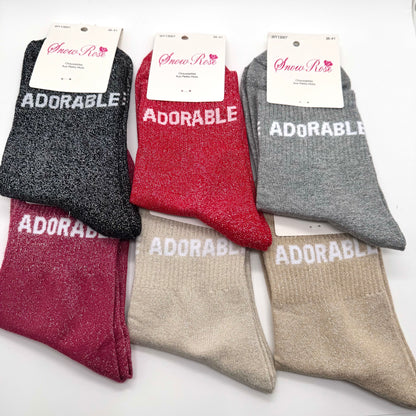 Chaussettes à Paillettes à Message " Adorable "