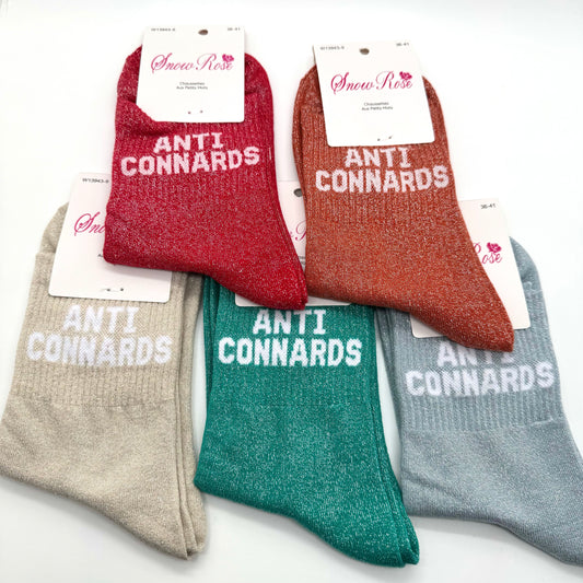 Chaussettes à Paillettes à Message "Anti Connards"