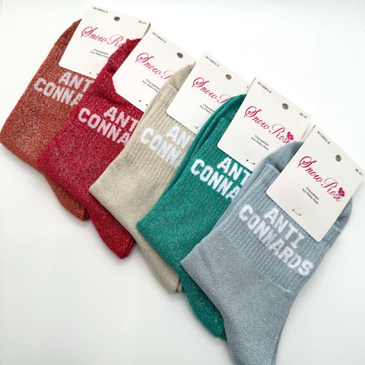 Chaussettes à Paillettes à Message "Anti Connards"