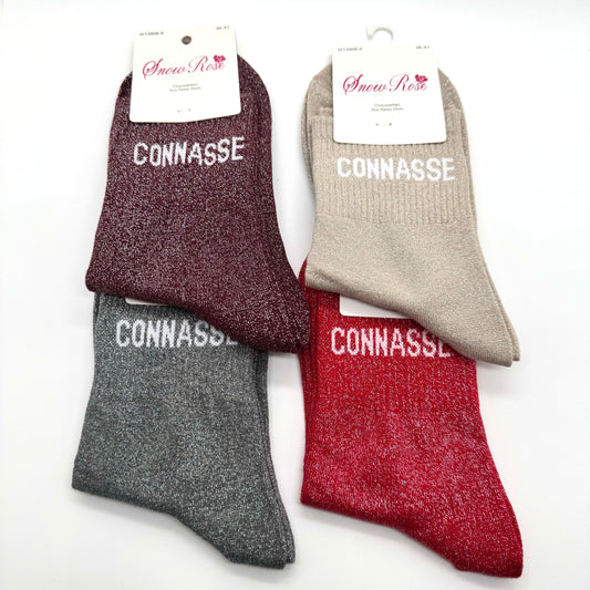 Chaussettes à Paillettes à Message "connasse"