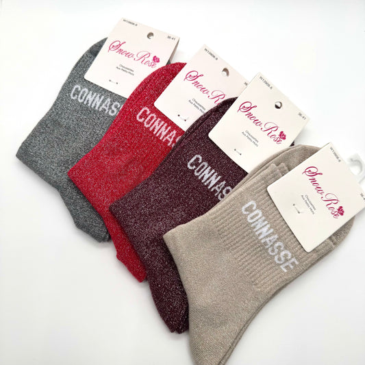 Chaussettes à Paillettes à Message "connasse"