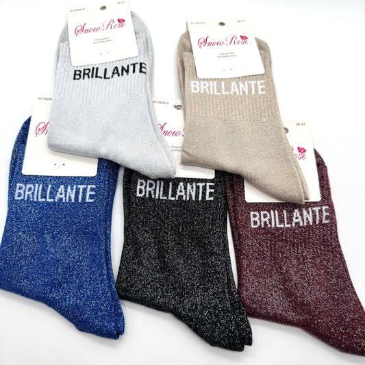 Chaussettes à Paillettes à Message " Brillante "