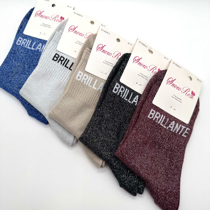 Chaussettes à Paillettes à Message " Brillante "