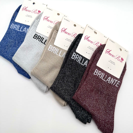 Chaussettes à Paillettes à Message " Brillante "