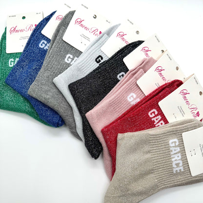 Chaussettes à Paillettes à Message "Garce"