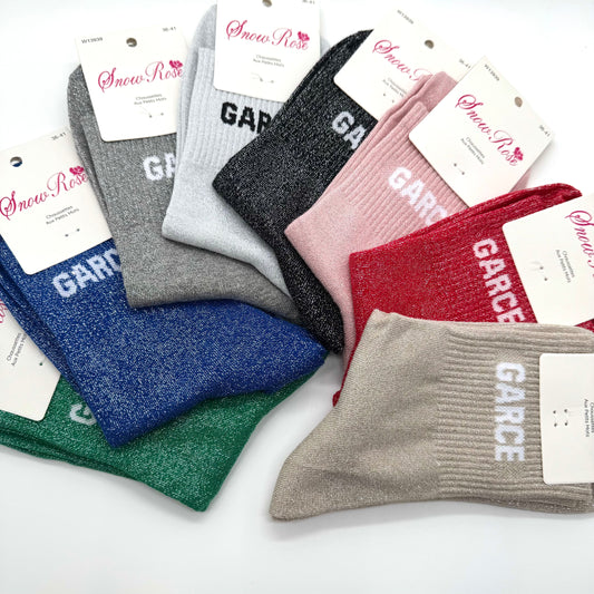 Chaussettes à Paillettes à Message "Garce"