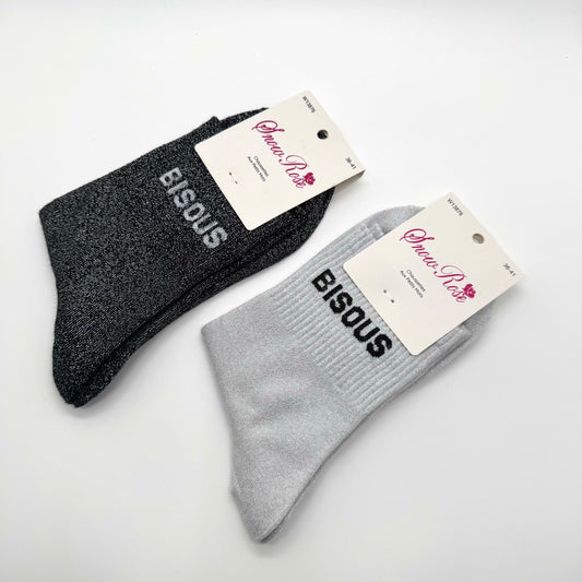 Chaussettes à Paillettes à Message "Bisous"