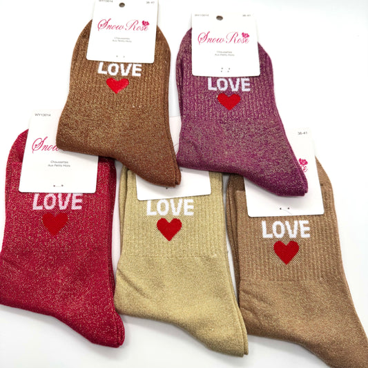 Chaussettes à Paillettes à Message " Love ♥️ "