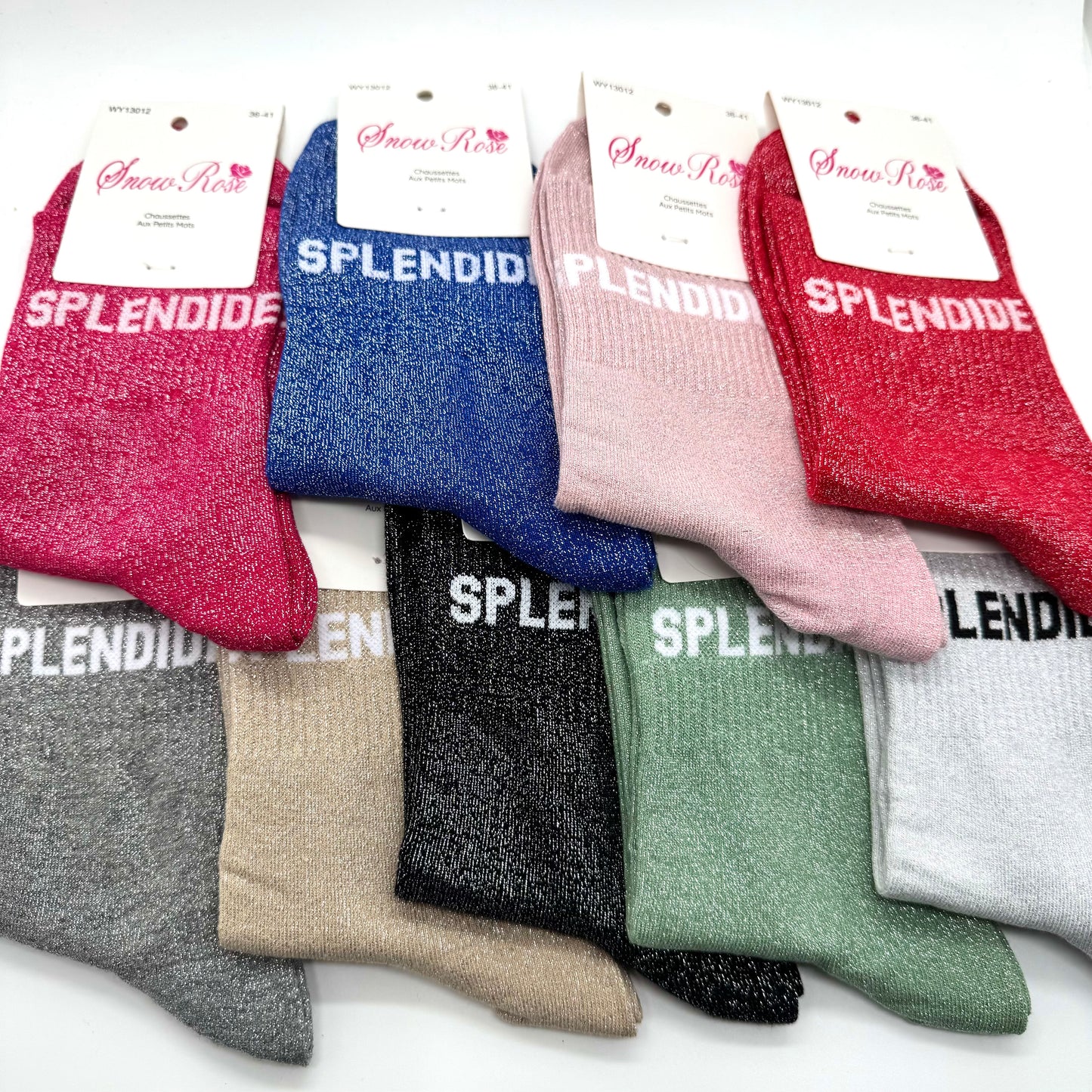 Chaussettes à Paillettes à Message " Splendide "