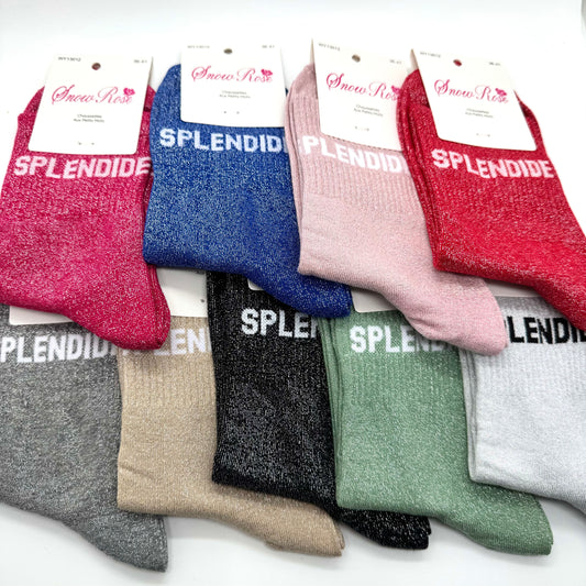 Chaussettes à Paillettes à Message " Splendide "