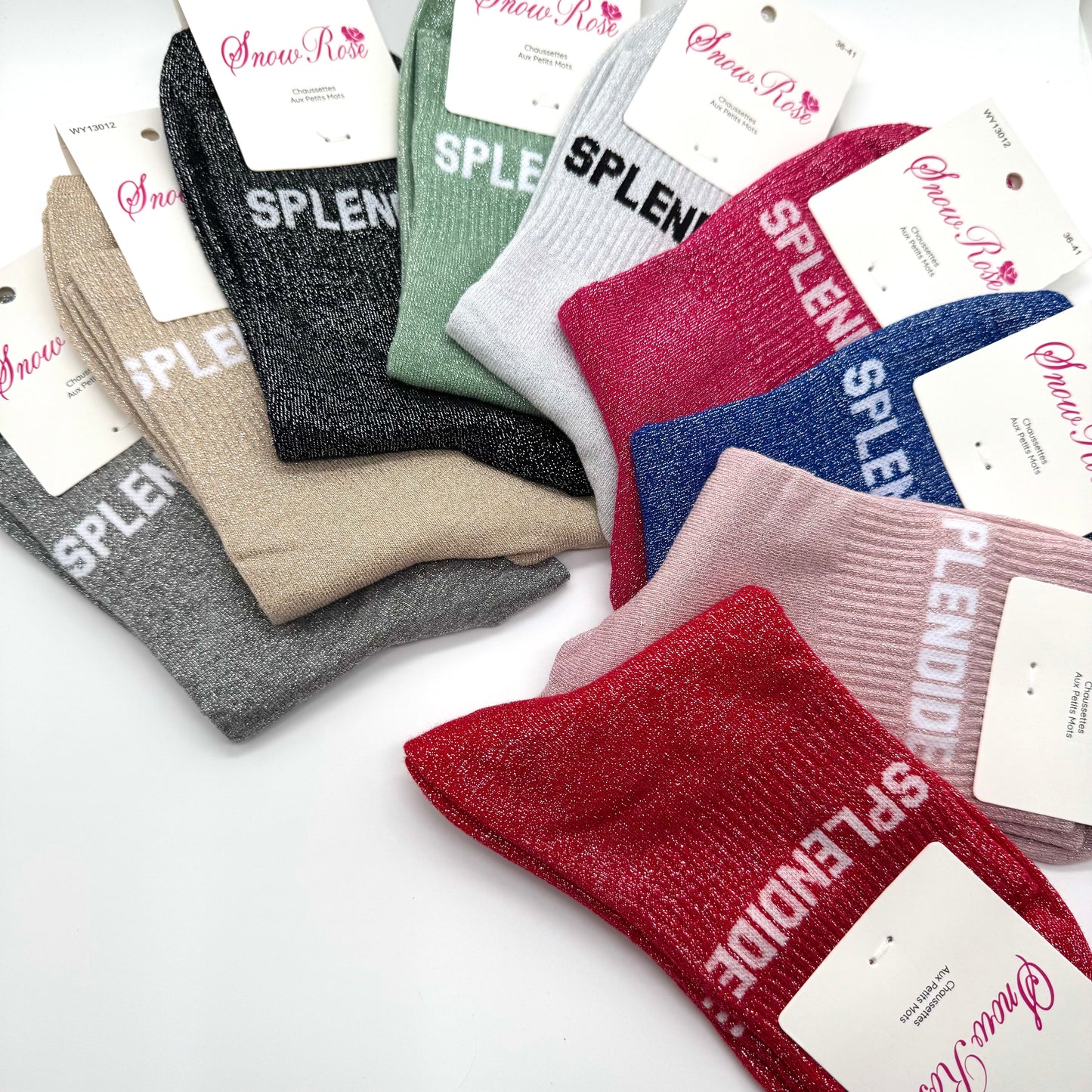 Chaussettes à Paillettes à Message " Splendide "