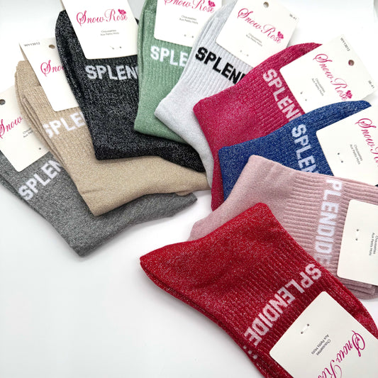 Chaussettes à Paillettes à Message " Splendide "