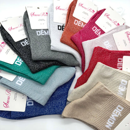 Chaussettes à Paillettes à Message " Démon "