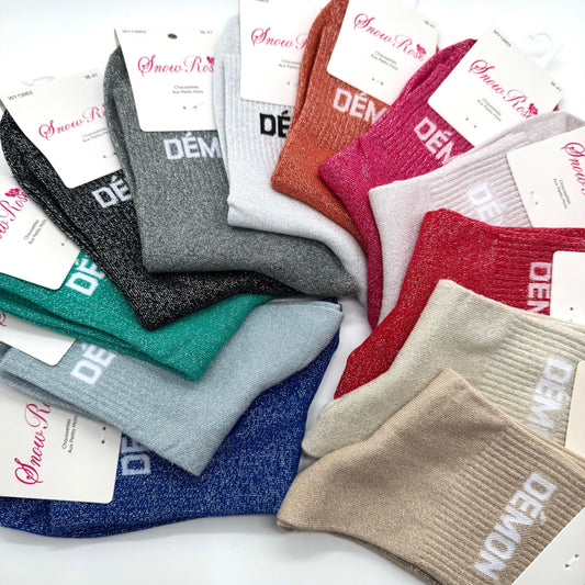 Chaussettes à Paillettes à Message " Démon "