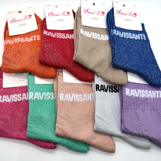 Chaussettes à Paillettes à Message " Ravissante "