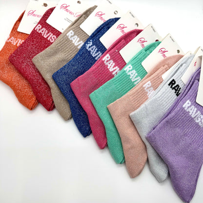 Chaussettes à Paillettes à Message " Ravissante "
