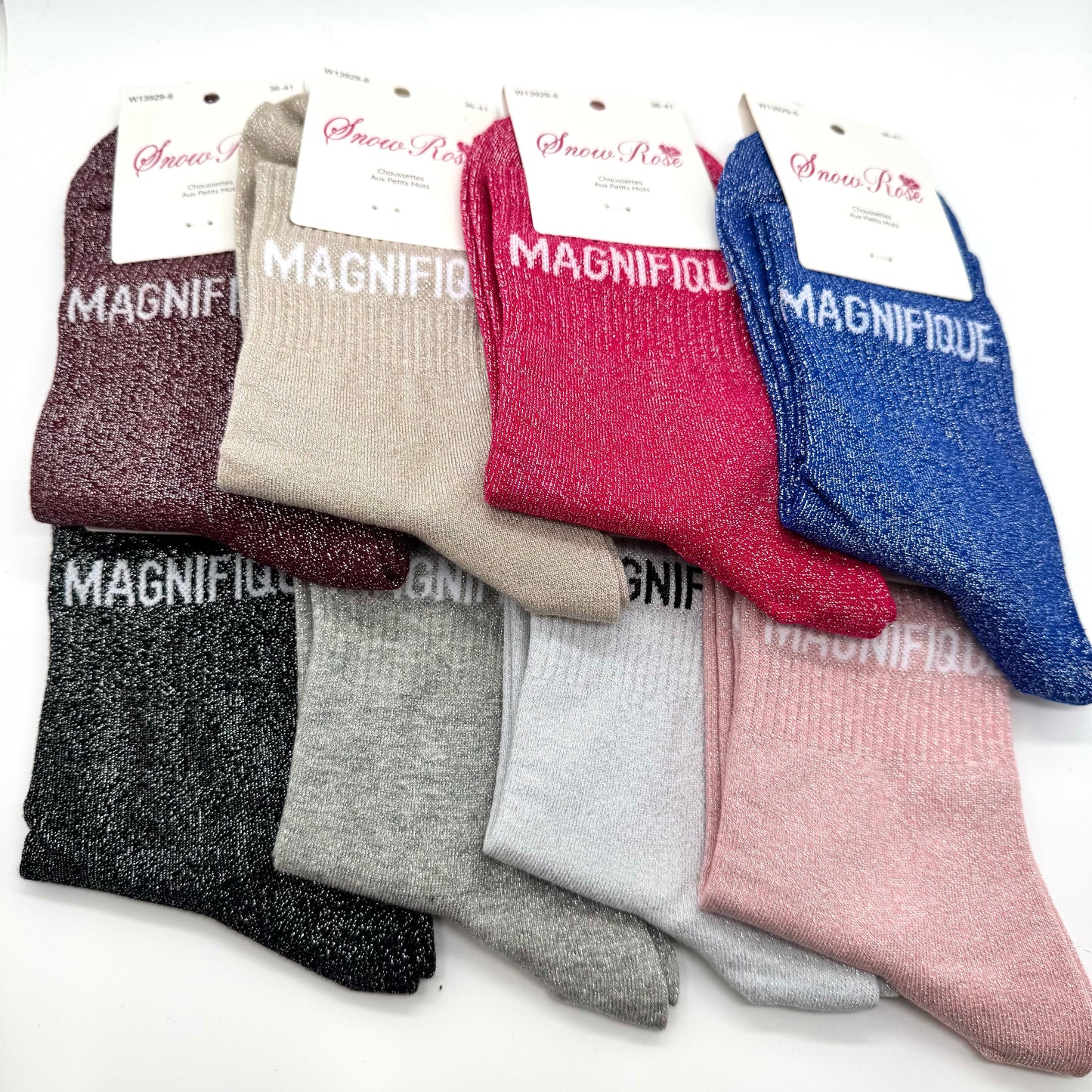 Chaussettes à Paillettes à Message " Magnifique "