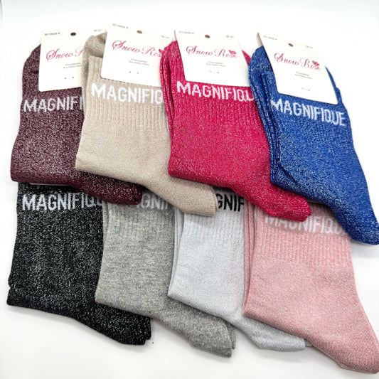 Chaussettes à Paillettes à Message " Magnifique "
