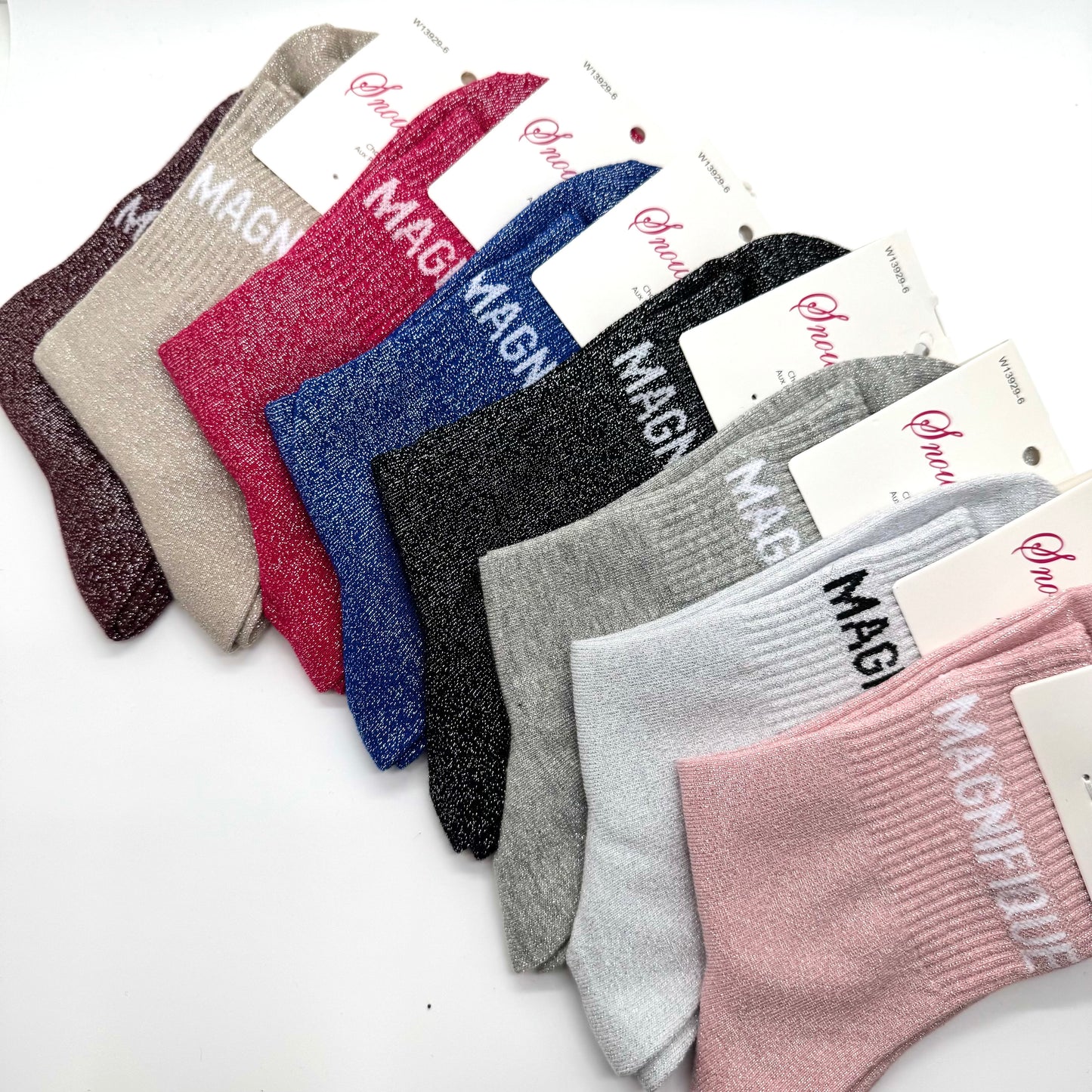 Chaussettes à Paillettes à Message " Magnifique "