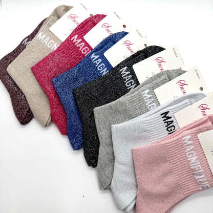 Chaussettes à Paillettes à Message " Magnifique "