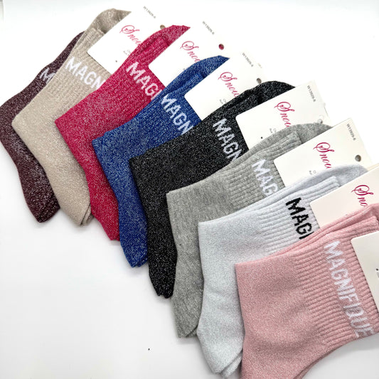 Chaussettes à Paillettes à Message " Magnifique "