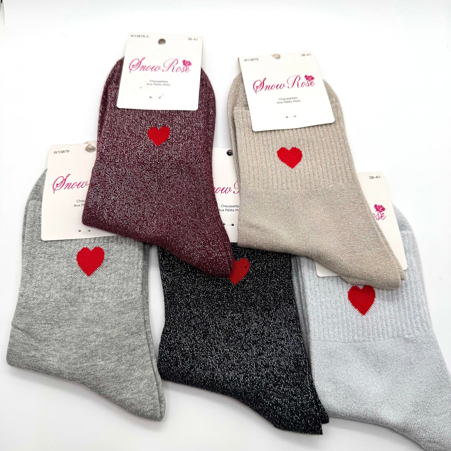 Chaussettes à Paillettes à Message Coeur "♥️"
