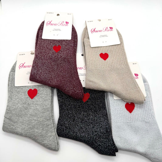 Chaussettes à Paillettes à Message Coeur "♥️"
