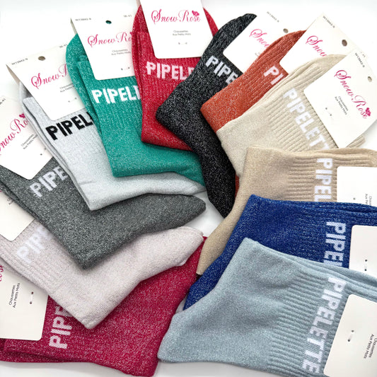 Chaussettes à Paillettes à Message " Pipelette "